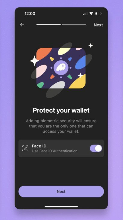 احراز هویت بیومتریک در اپلیکیشن کیف پول فانتوم