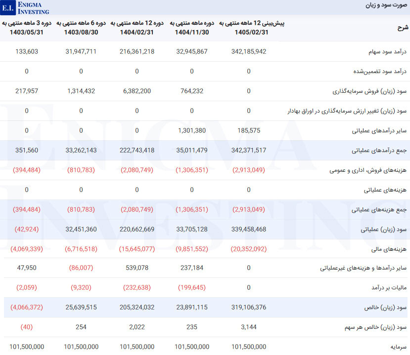 صورت سود و زیان در تحلیل بنیادی تاپیکو