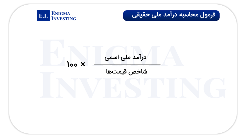 فرمول محاسبه درآمد ملی حقیقی