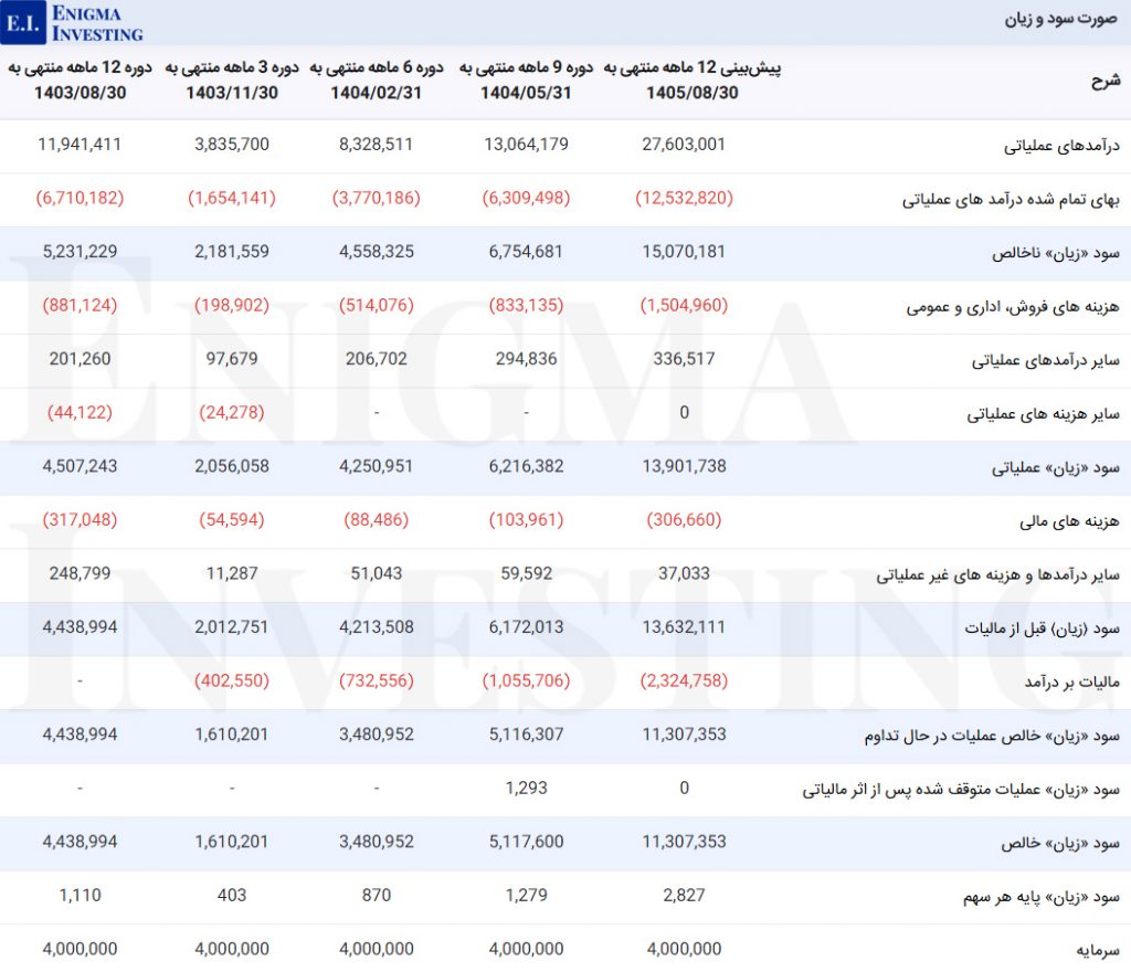 صورت سود و زیان در تحلیل بنیادی شکلر
