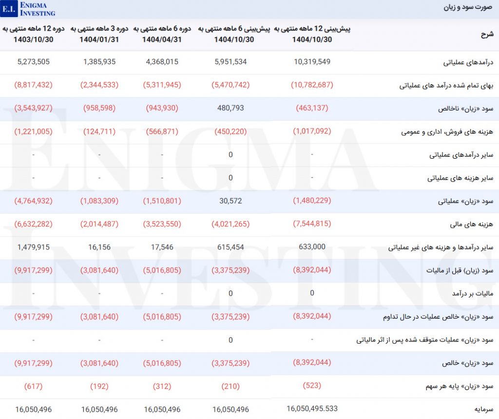 صورت سود و زیان بکهنوج