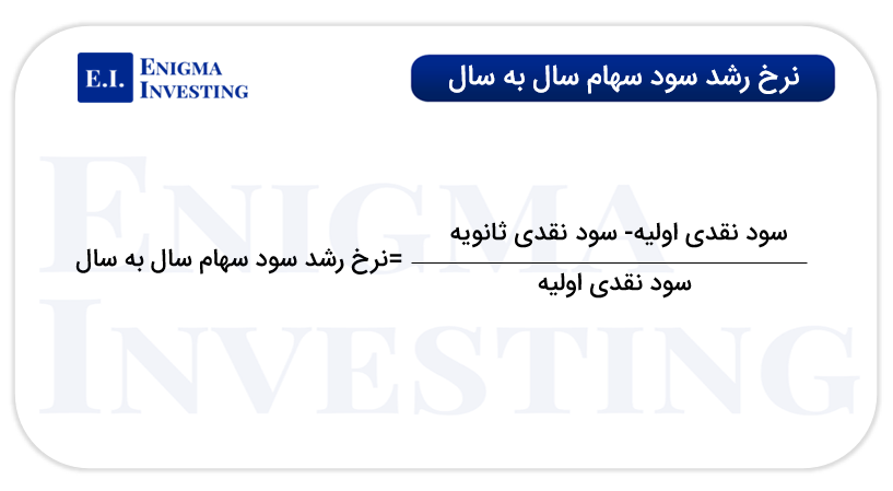 فرمول نرخ رشد سود سهام سال به سال